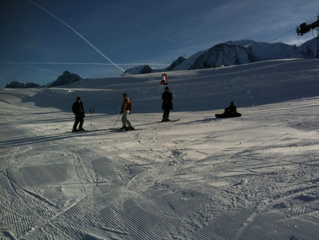  夏蒙尼的滑雪和雪地 